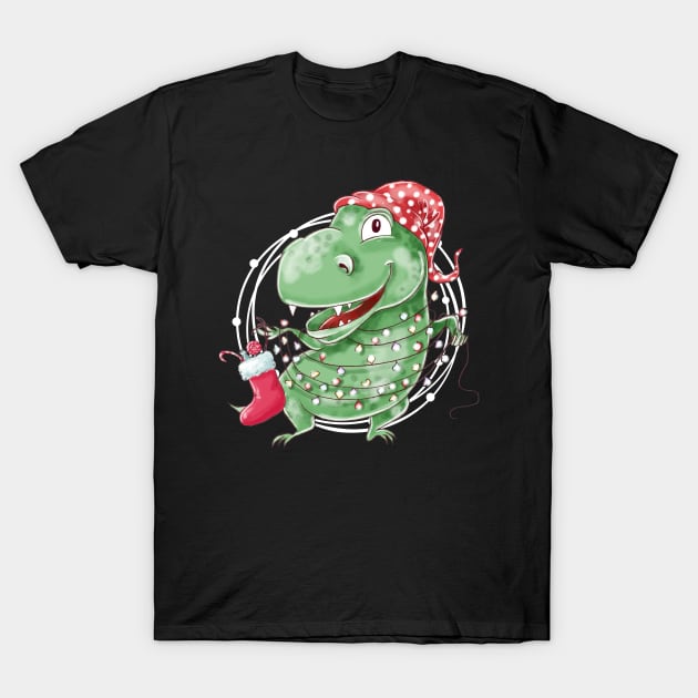 Tree Rex Funny T Rex Dinosaur Christmas Gift T-Shirt by BadDesignCo